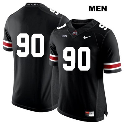 Men's NCAA Ohio State Buckeyes Bryan Kristan #90 College Stitched No Name Authentic Nike White Number Black Football Jersey AB20V61SM